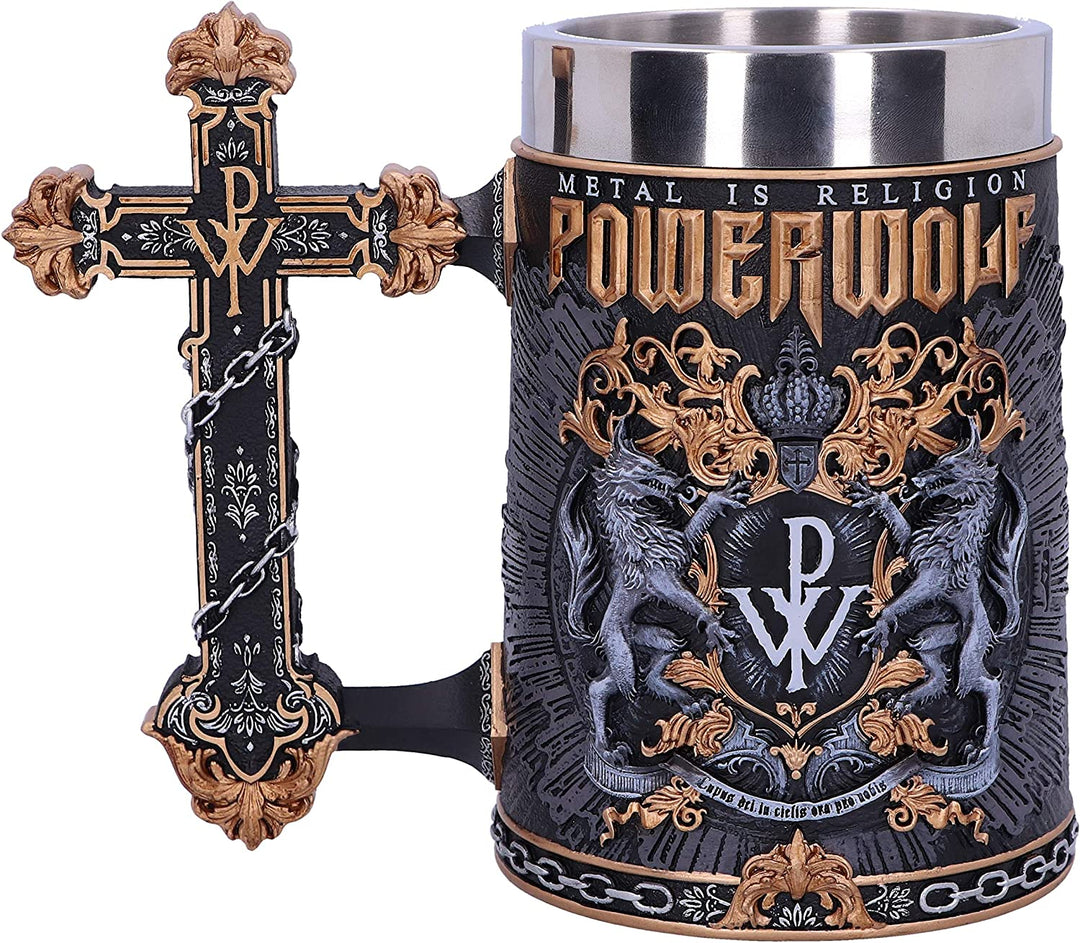Nemesis jetzt offiziell lizenzierter Powerwolf Metal is Religion Rock Band Humpen, Schwarz