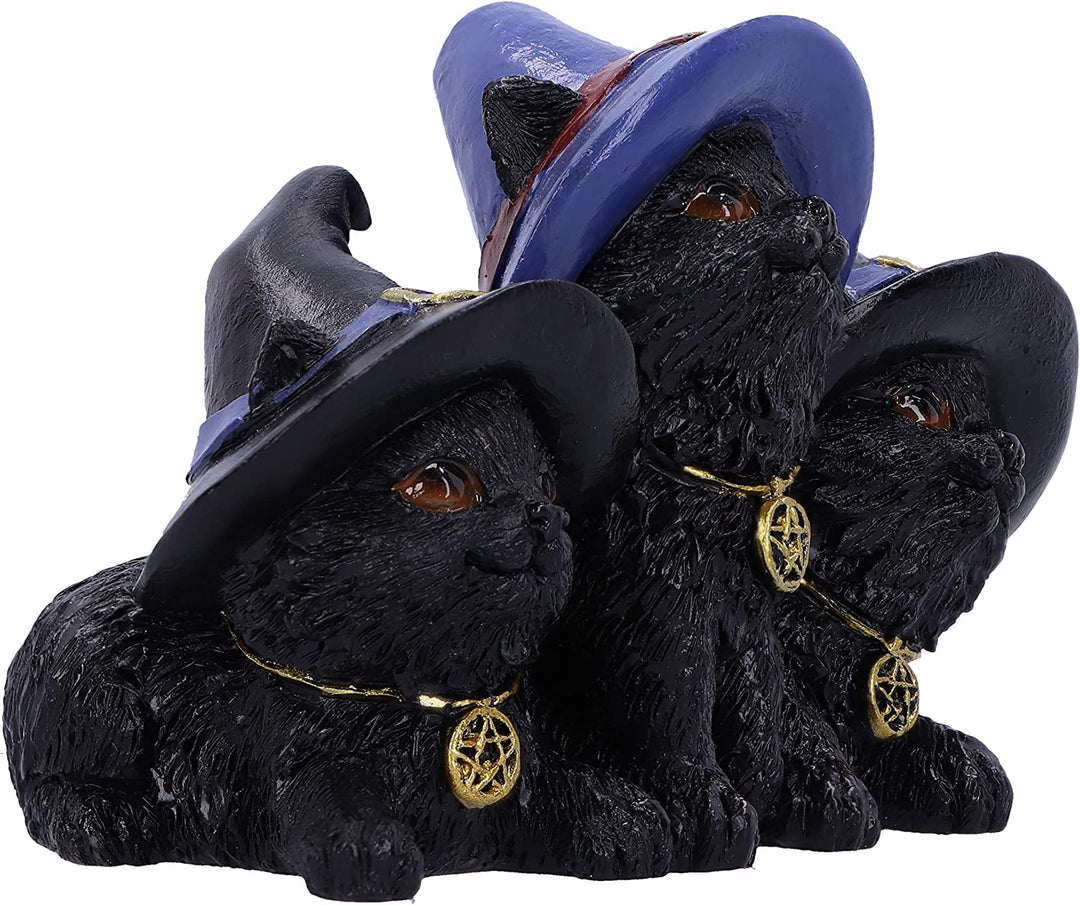 Nemesis Now Familiar Felines Figur, schwarze Katzen mit Hexenhüten, 9,8 cm