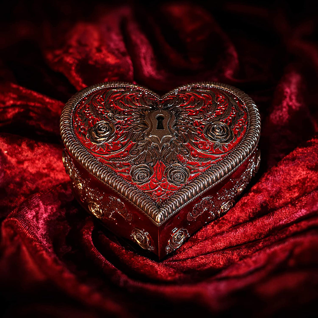 Nemesis Now Heart and Key Barock-Gothic-Romance-Box von Vincent HIE, Bronze, 11.