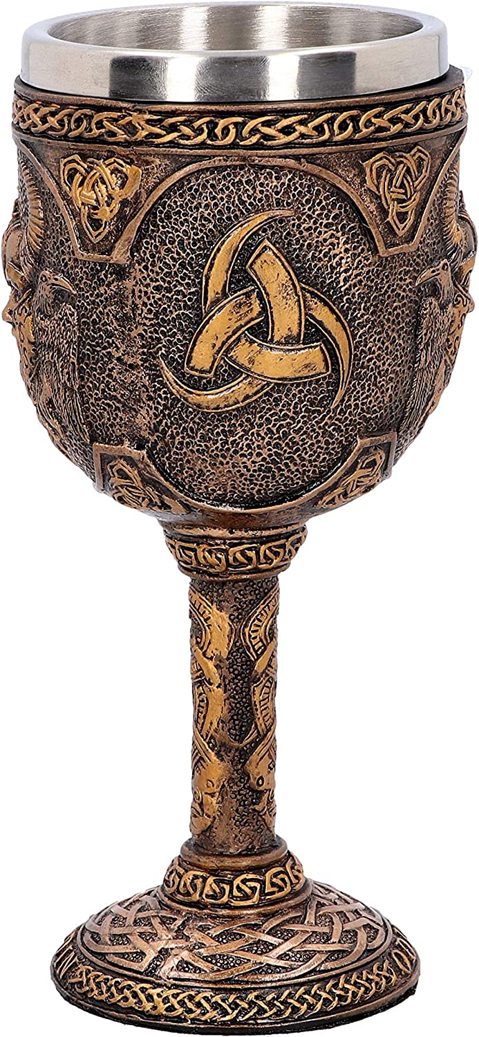 Nemesis Now D4717P9 Odin Kelch 17 cm, Harz m. Edelstahl