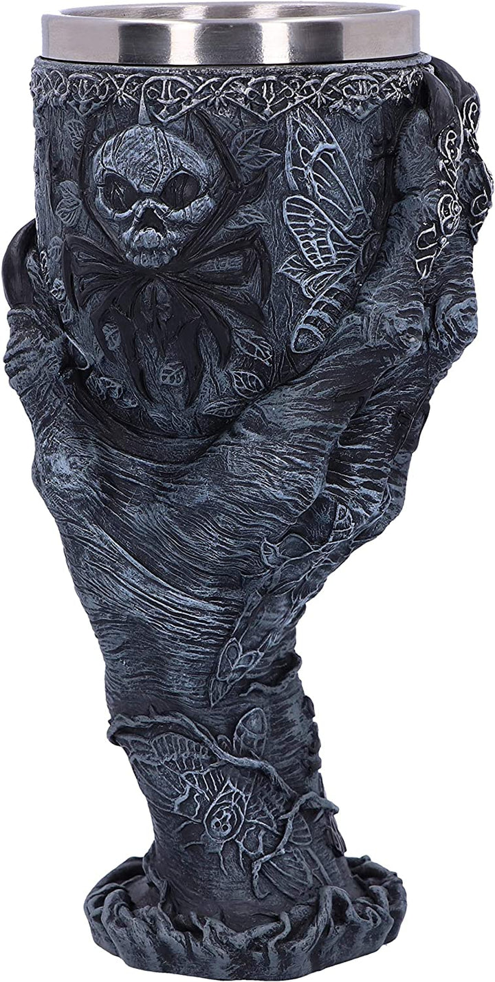 Nemesis Now Baphomet's Grasp Horror-Handkelch aus Glas, Polyresin, Schwarz und Silber