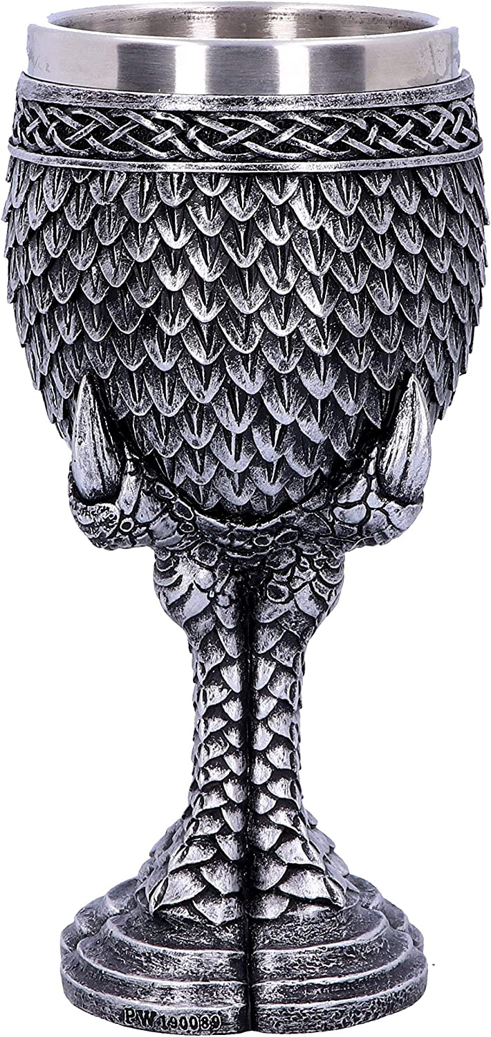 Nemesis Now U4708P9 Graustufen-Drachenklauenkelch, 16,7 cm, Kunstharz m. Edelstahl Ste