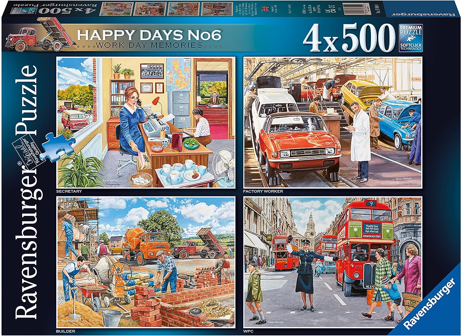 Ravensburger Happy Collection No.6 Nostalgic Work Day Memories 4x 500 Piece Jigsaw Puzzle