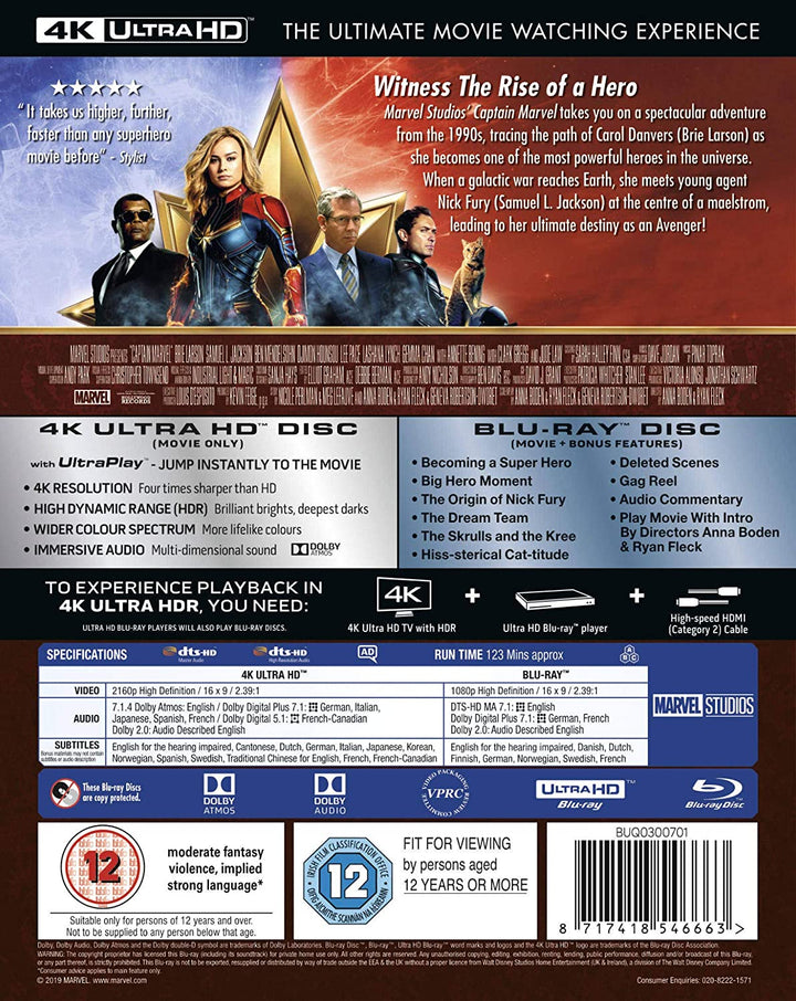 Marvel Studios Captain Marvel – Action/Science-Fiction [Blu-Ray]