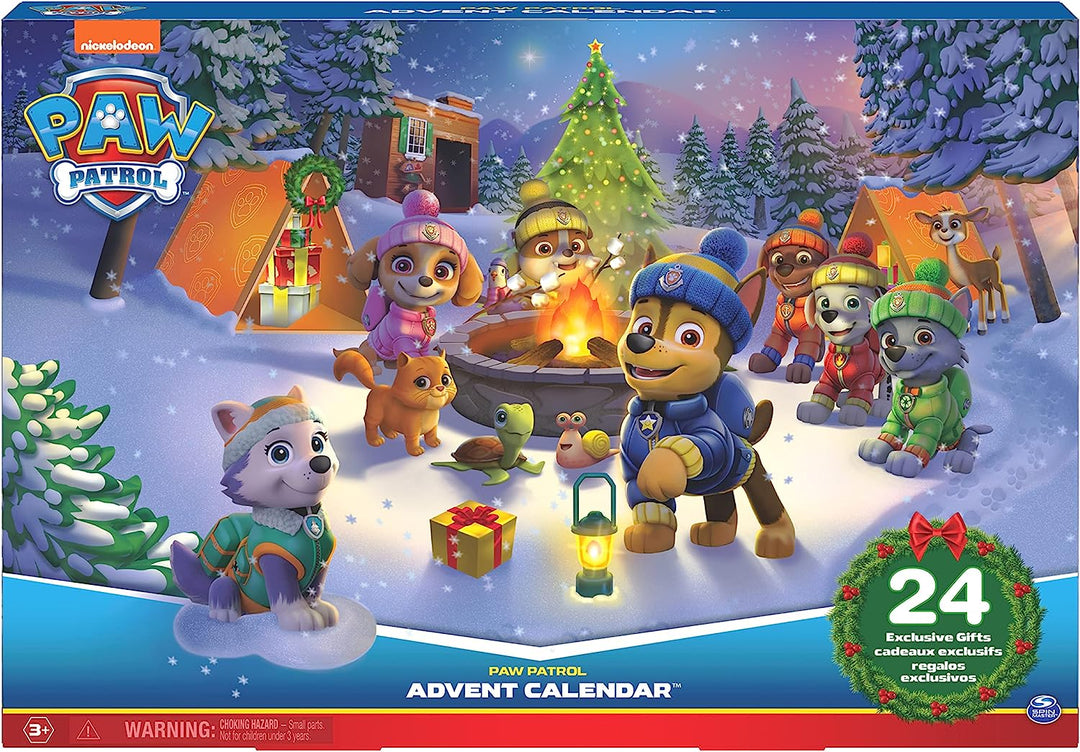 Paw Patrol: Adventskalender 2022 mit 24 Überraschungsspielzeugen – Figuren, Zubehör und