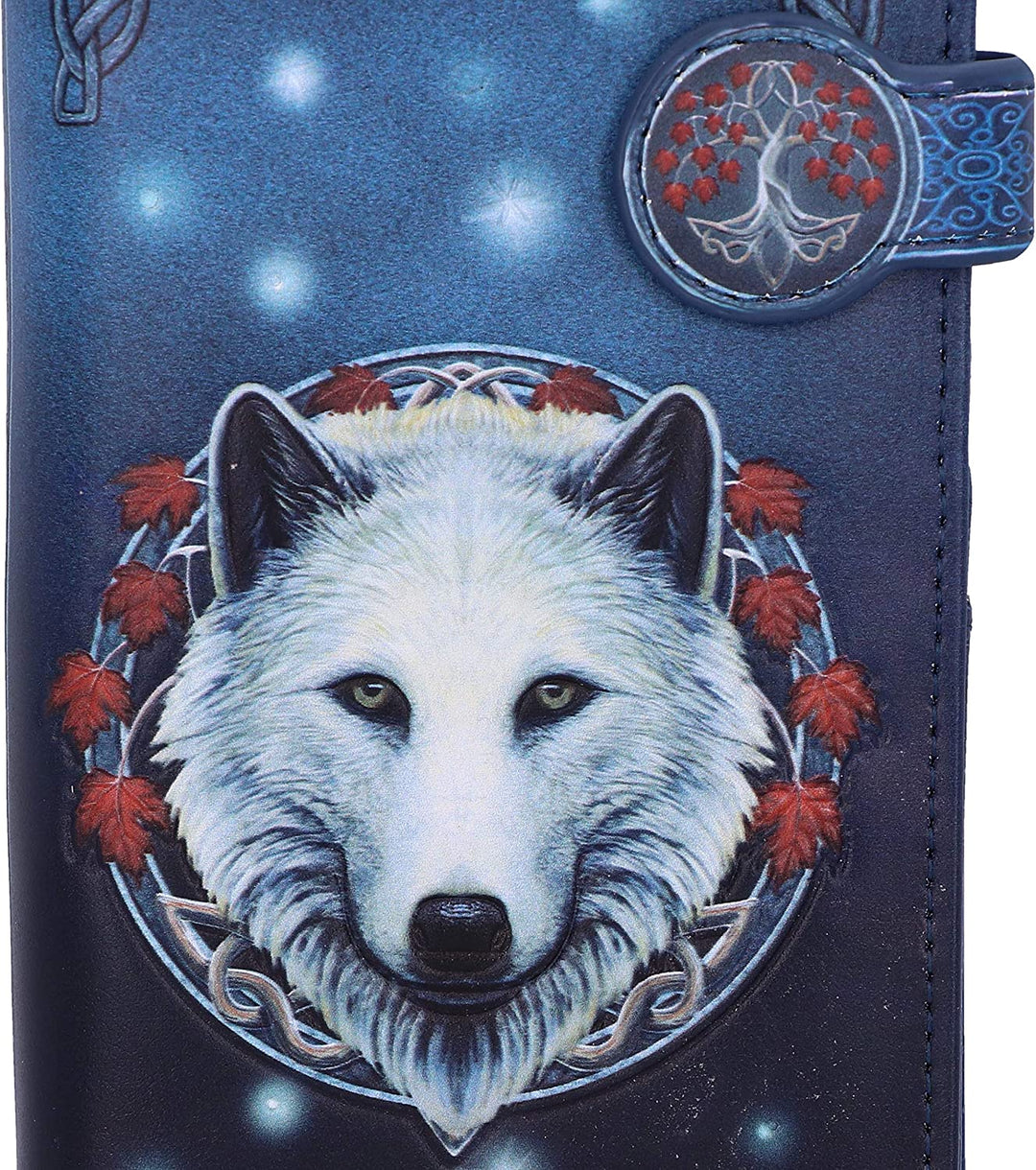 Nemesis Now Lisa Parker Guardian of The Fall White Autumn Wolf geprägte Geldbörse, P