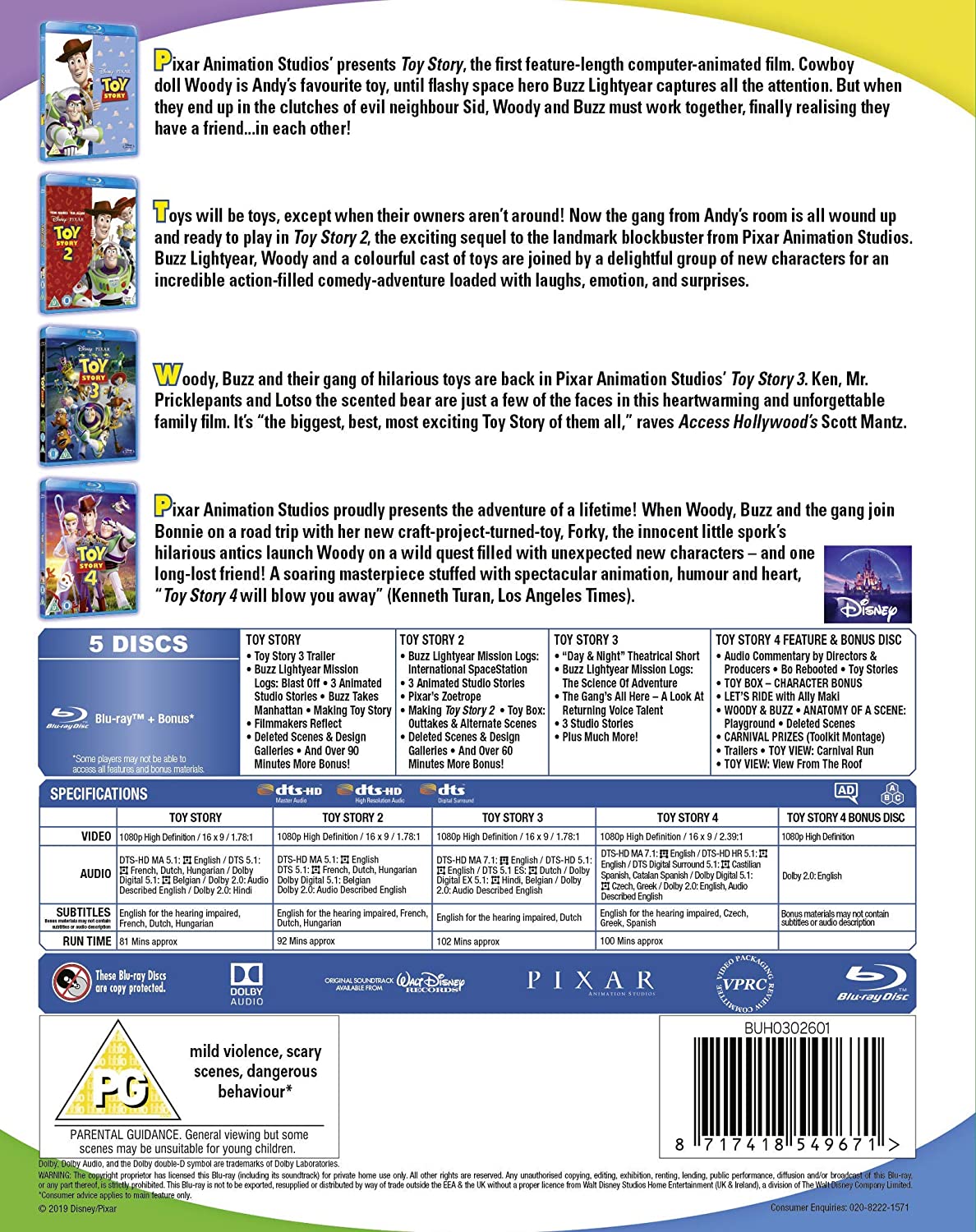 Toy Story 1-4 Collection - Animation [Blu-ray]