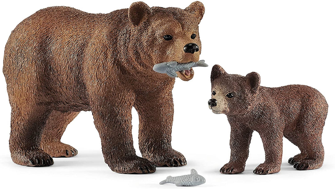 Schleich 42473 Wild Life Grizzlybärenmutter mit Jungtier