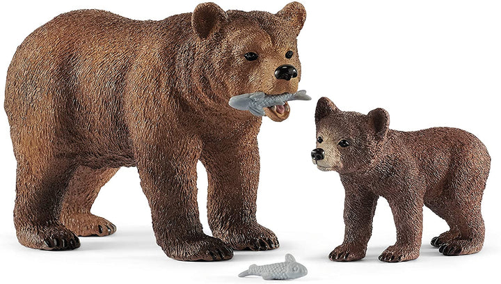 Schleich 42473 Wild Life Grizzlybärenmutter mit Jungtier