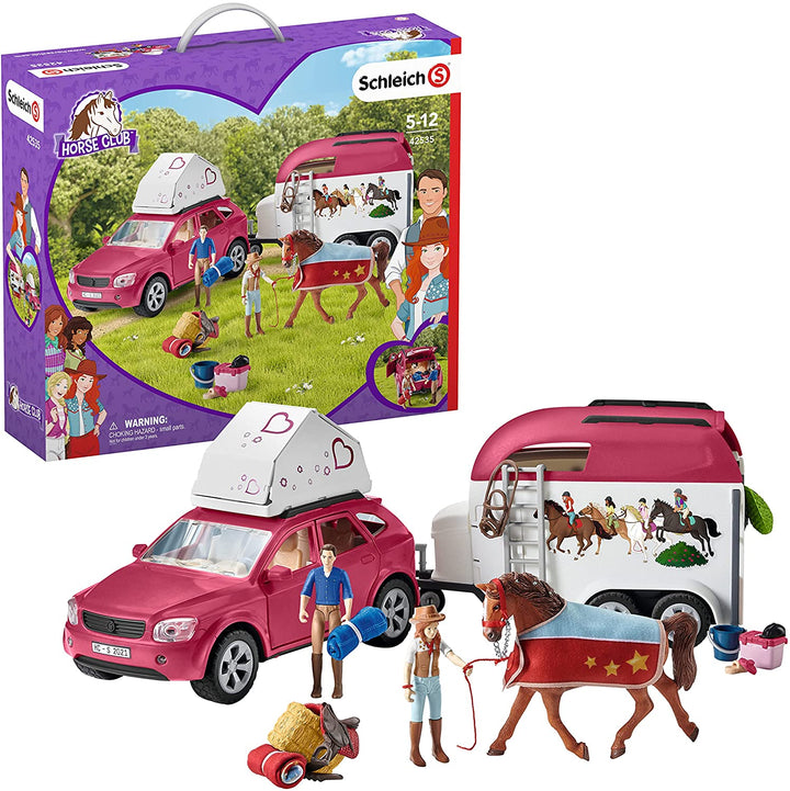 SCHLEICH 42535 Horse Club – Auto- und Pferdeanhänger – Spielfiguren