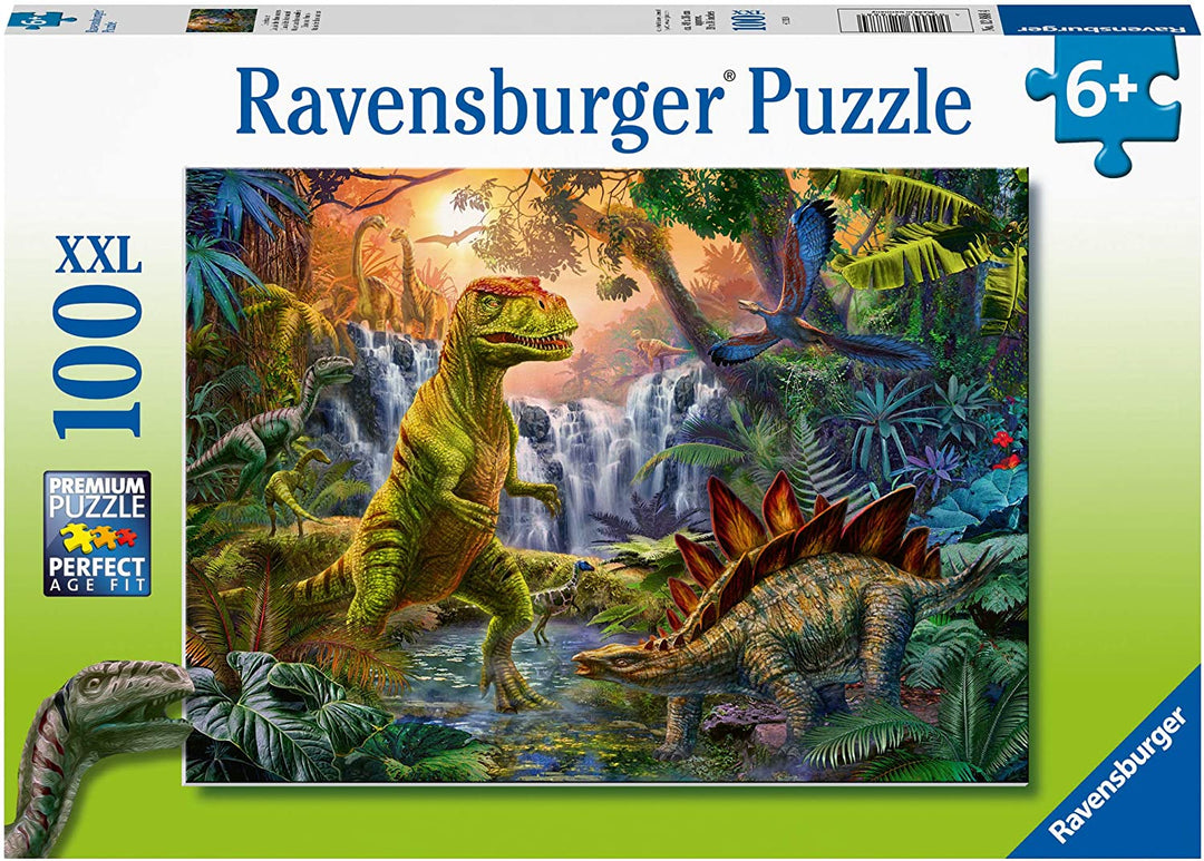 Ravensburger 12888 100-teiliges XXL-Dinosaurier-Oasen-Puzzle für Kinder