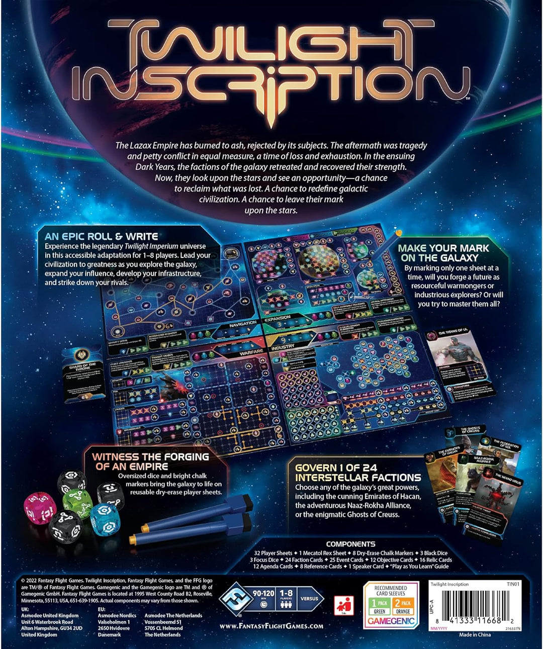 Fantasy Flight Games Twilight Inscription Brettspiel, ab 14 Jahren, 1–8 Spieler 90–120