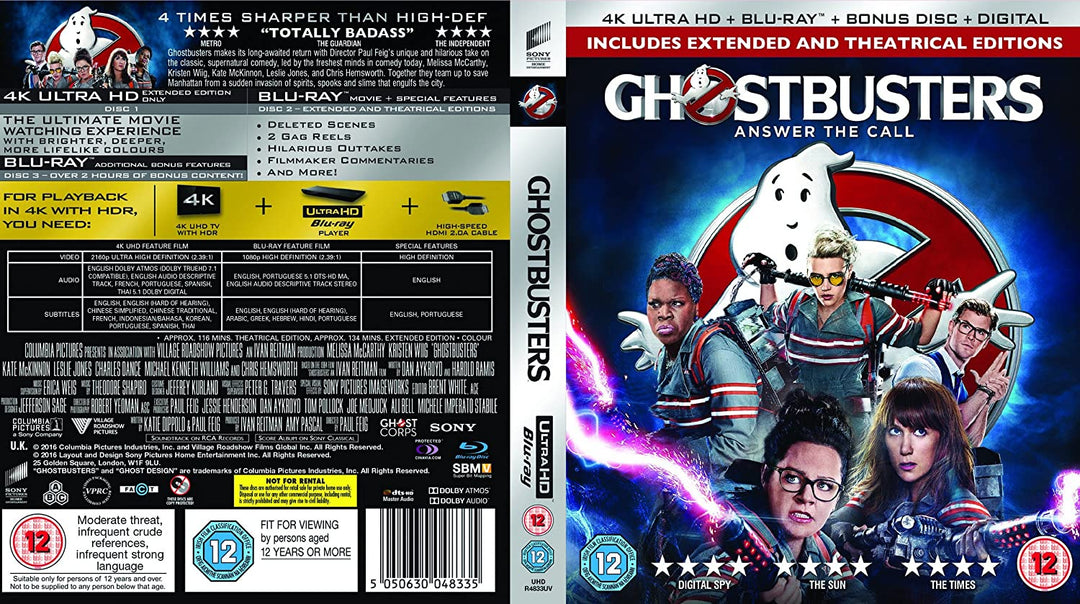 Ghostbusters 4K Ultra HD &amp; [2016] [Region Free]