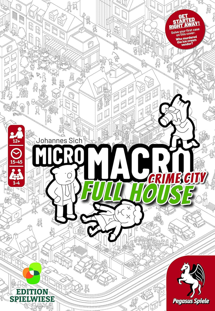 Pegasus Press | MicroMacro: Crime City – Volles Haus | Brettspiel | Ab 12 Jahren | 1-