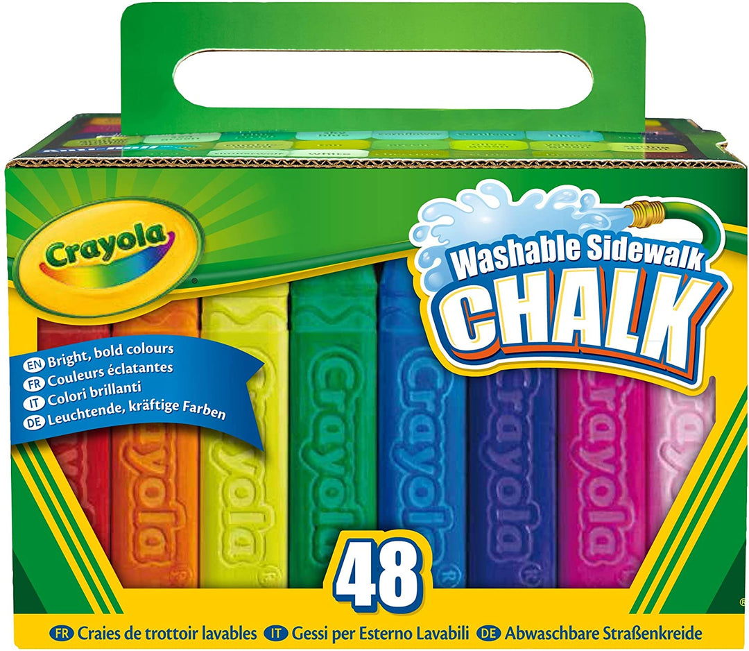 Kinder-Crayola-Box mit 48 waschbaren Anti-Roll-Kreiden für den Gehweg in leuchtenden Farben
