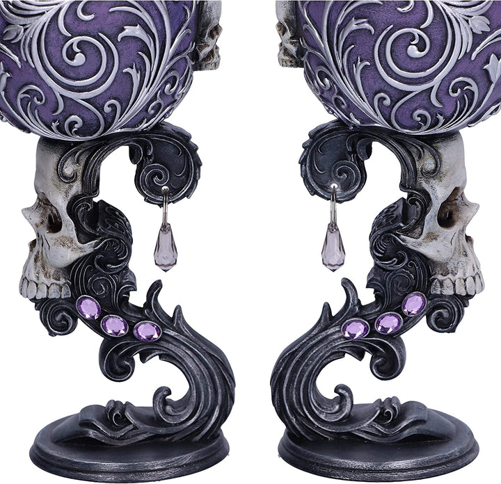 Nemesis Now B5168R0 Deaths Desire Twin Skull Heart Set bestehend aus zwei Kelchen, Lila, 1