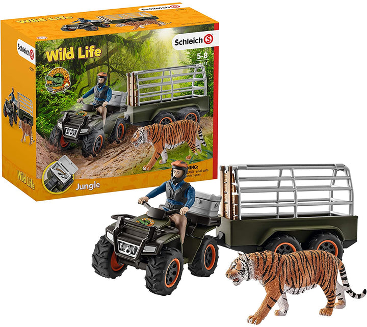 SCHLEICH 42351 Quad mit Anhänger und Ranger Figur
