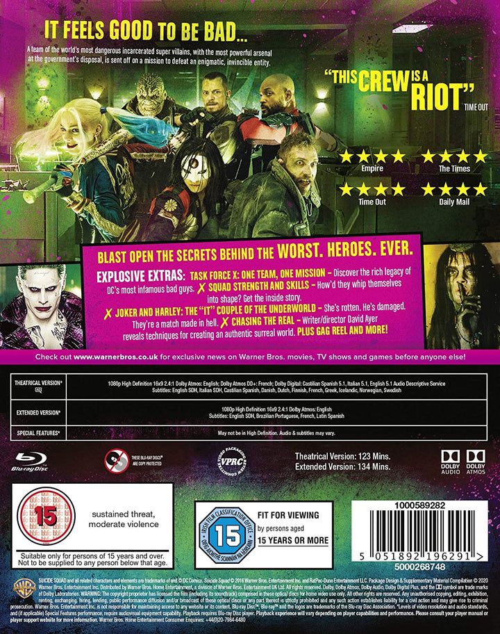 Suicide Squad [Inklusive digitalem Download] [Blu-ray] [2016] [Region Free]