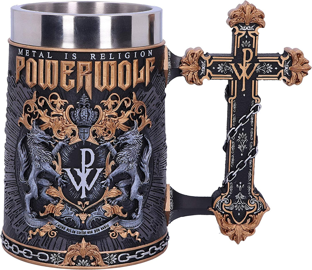 Nemesis jetzt offiziell lizenzierter Powerwolf Metal is Religion Rock Band Humpen, Schwarz
