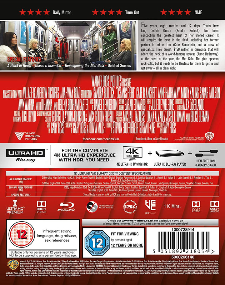 Ocean's 8 - Komödie/Krimi [Blu-ray]