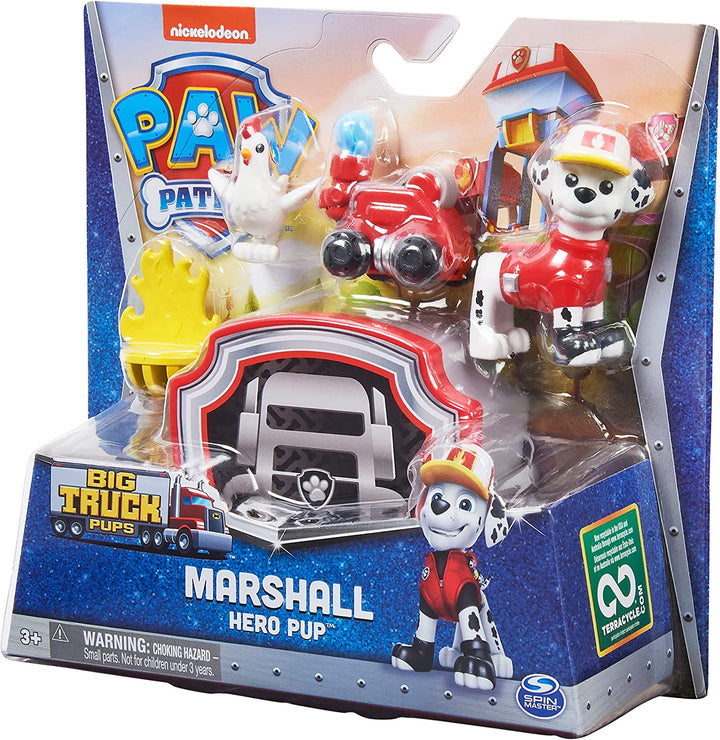 PAW Patrol, Big Truck Pups Marshall-Actionfigur mit ansteckbarer Rettungsdrohne
