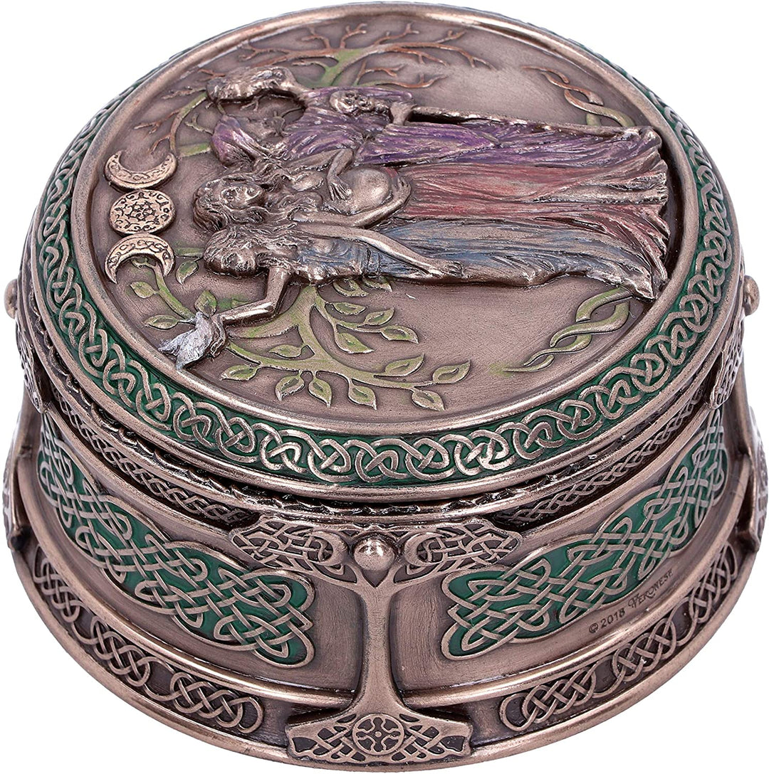 Nemesis Now H4743P9 Maiden Mother Crone Box, 9,5 cm, Kunstharz, Bronze, Einheitsgröße