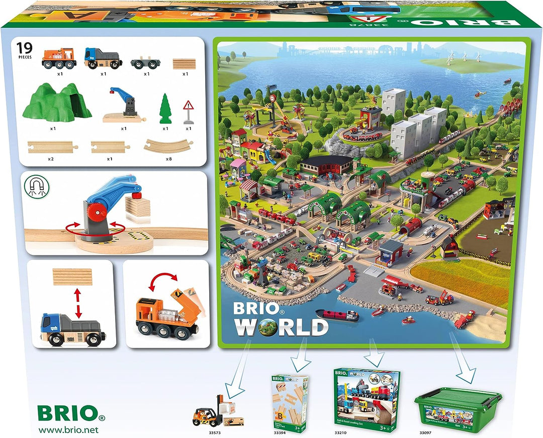 BRIO World Starter Lift & Load Train Set A for Kids Age 3 Years Up - Compatible with all BRIO Railway Sets & Accessories