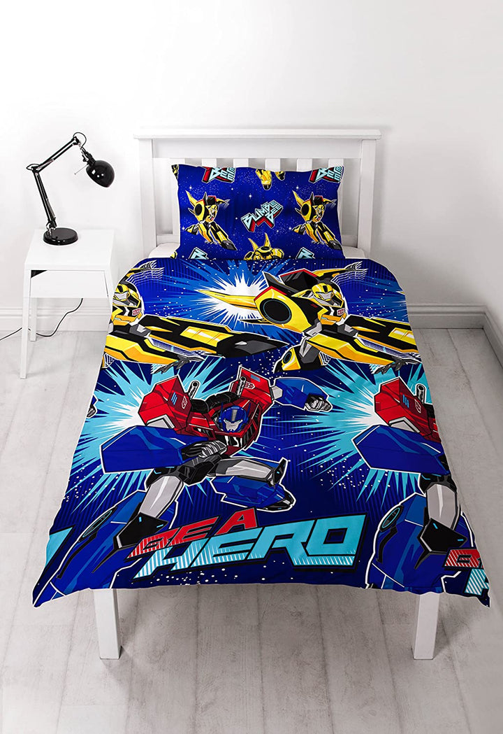 Transformers TRAHERDS001UK1 „Hero“ Einzelbett-Bettwäsche-Set – wiederholtes Druckdesign