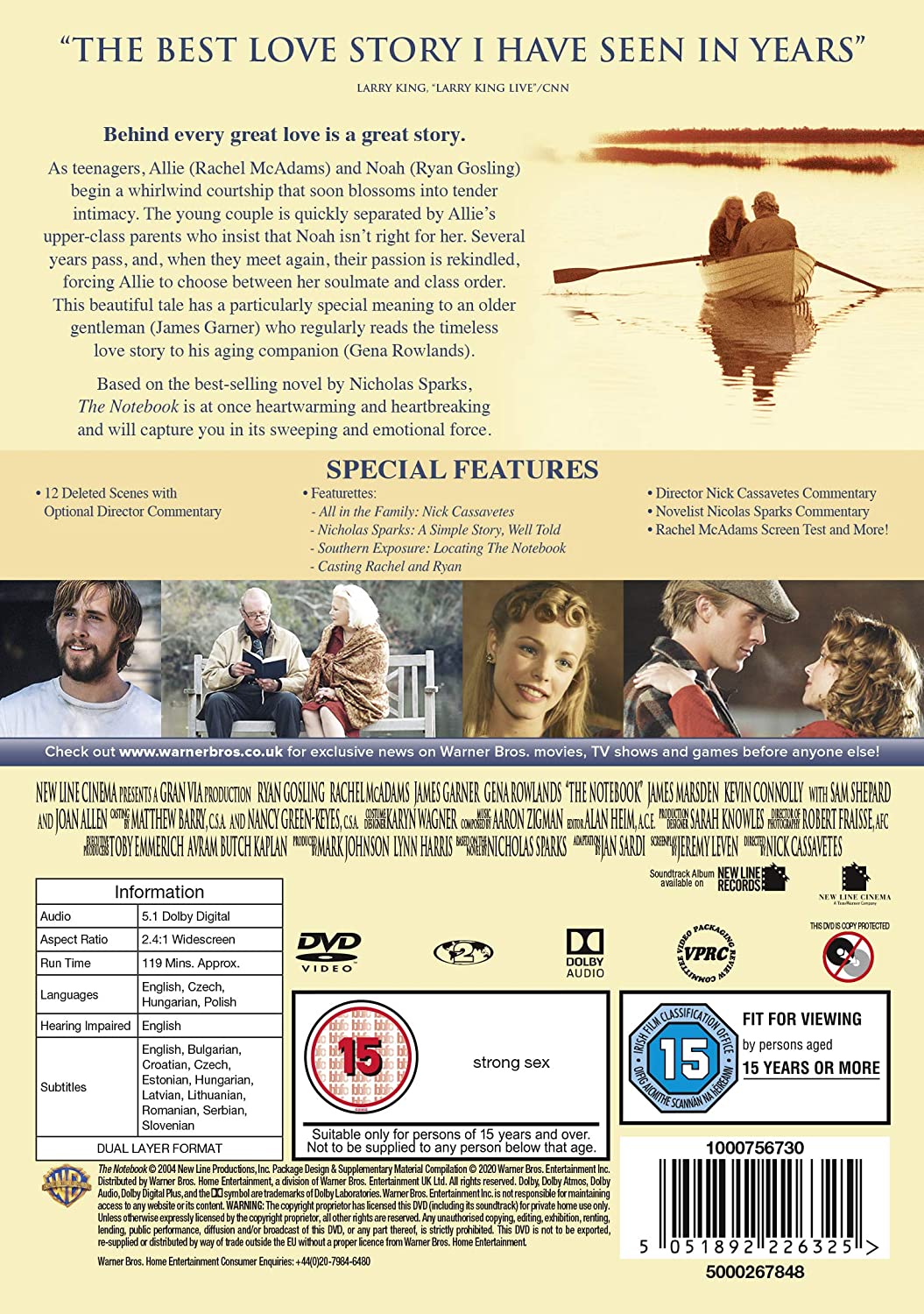 The Notebook [2004] [2019] – Liebesfilm/Drama [DVD]