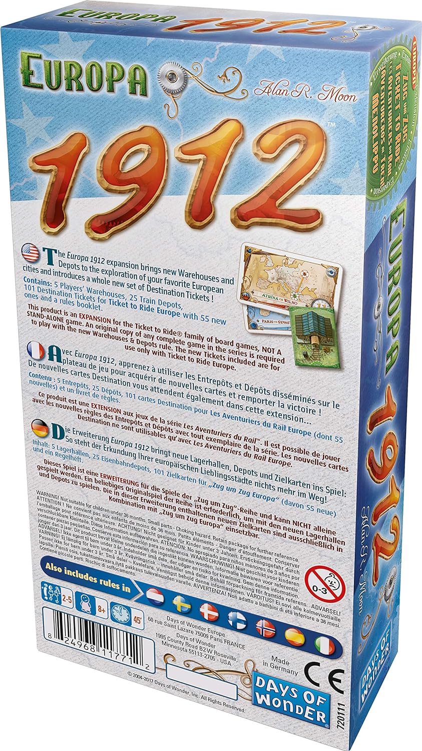 Days of Wonder Ticket to Ride: Europe 1912 Expansion – Strategy Board Game for 2-5 Players 3