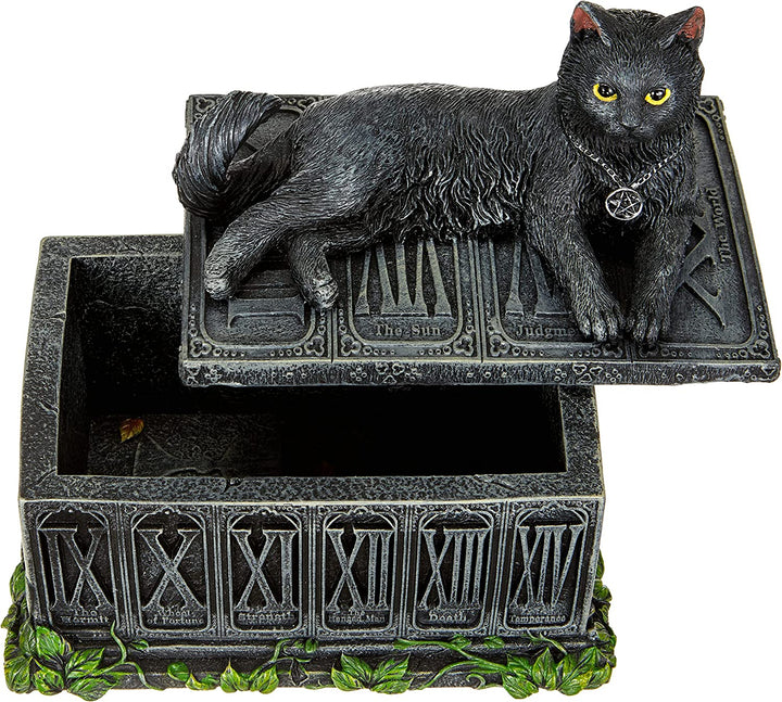 Nemesis Now B2808G6 Fortune's Watcher Tarot-Box, 17 cm, Schwarz, Kunstharz