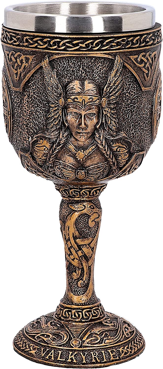 Nemesis Now D4720P9 Valkyrie Kelch 17 cm, Harz m. Edelstahl