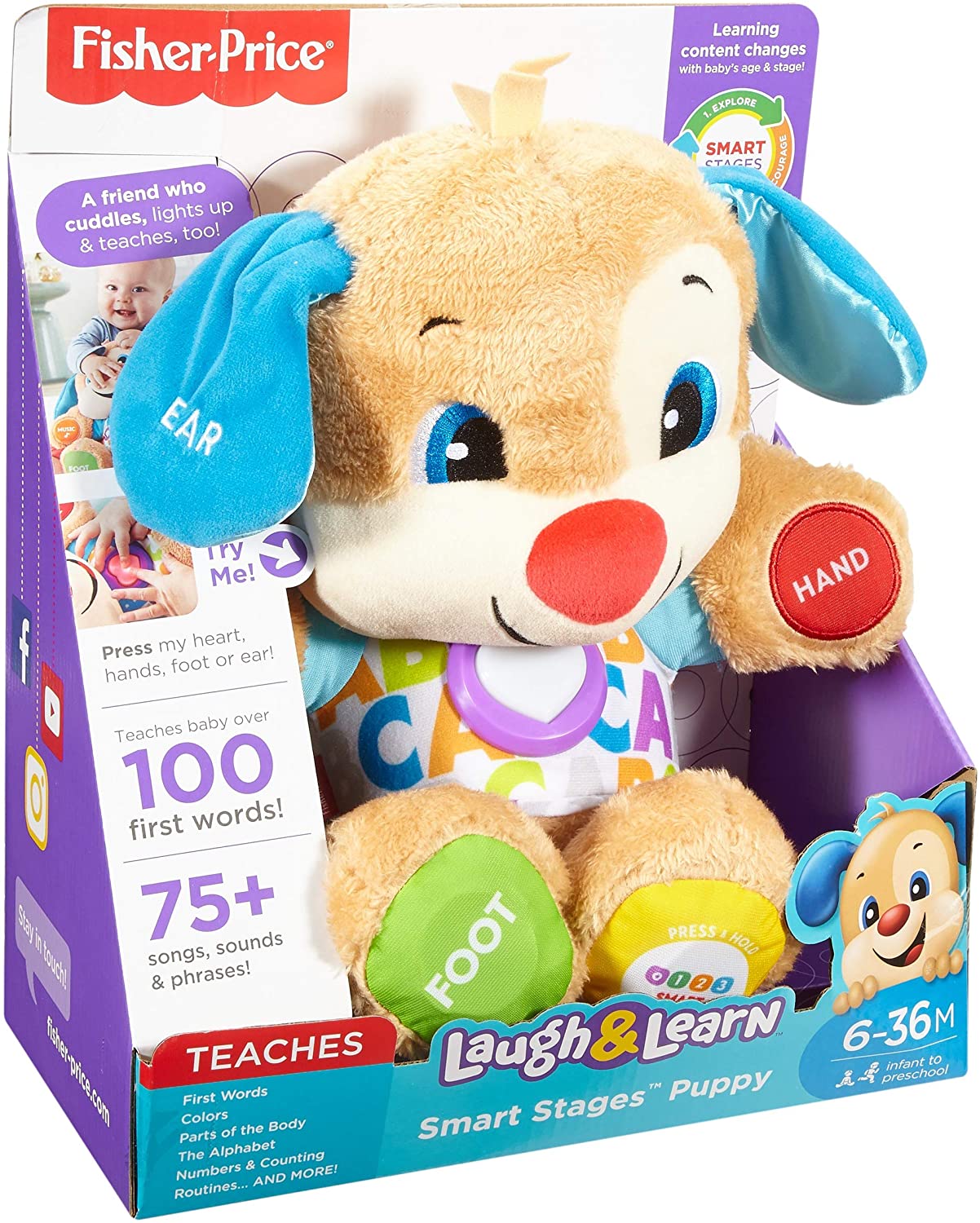 Fisher-Price Smart Stages Puppy - Interactive Educational Plush Toy for 6+ Months 7