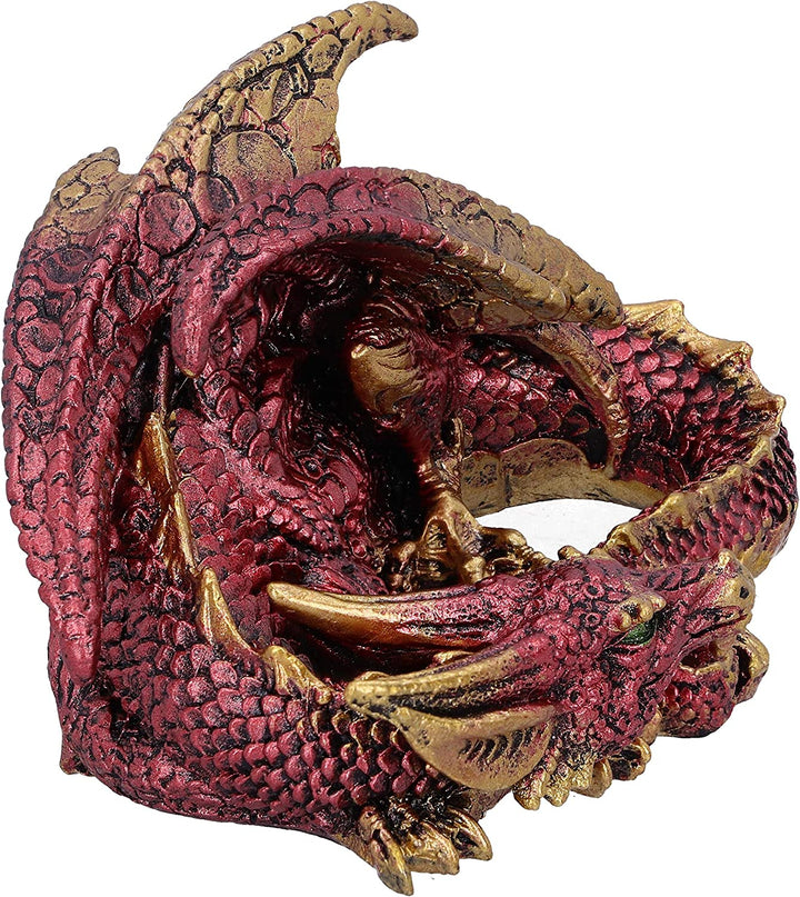 Nemesis Now Aaden Roter und Goldener ruhender Drache, 10,2 cm, U5289S0
