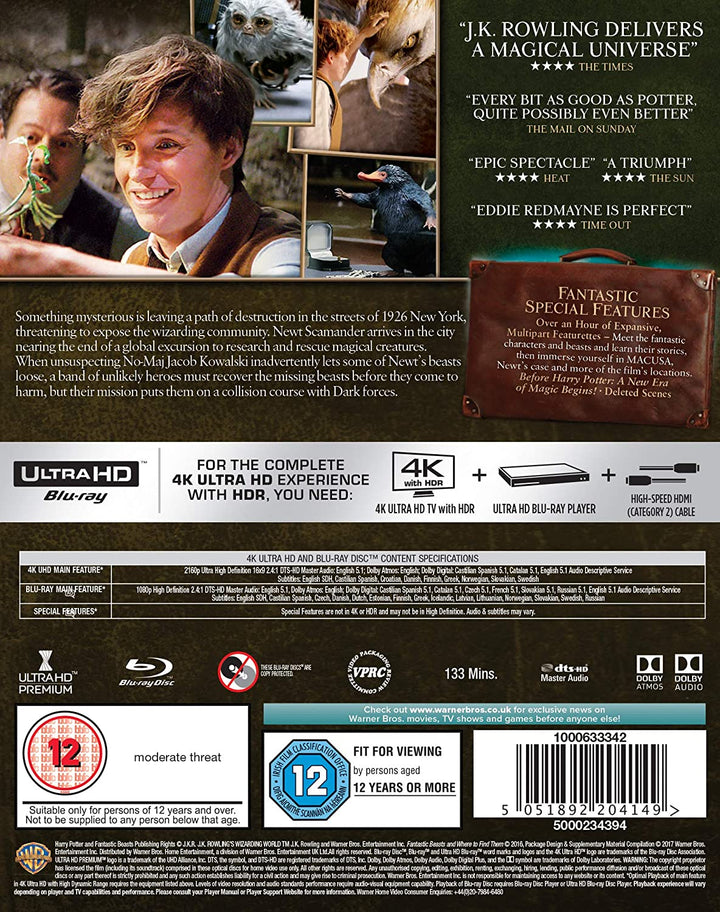 Phantastische Tierwesen und wo sie zu finden sind – Fantasy/Abenteuer [Blu-Ray]