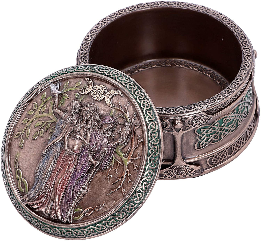 Nemesis Now H4743P9 Maiden Mother Crone Box, 9,5 cm, Kunstharz, Bronze, Einheitsgröße