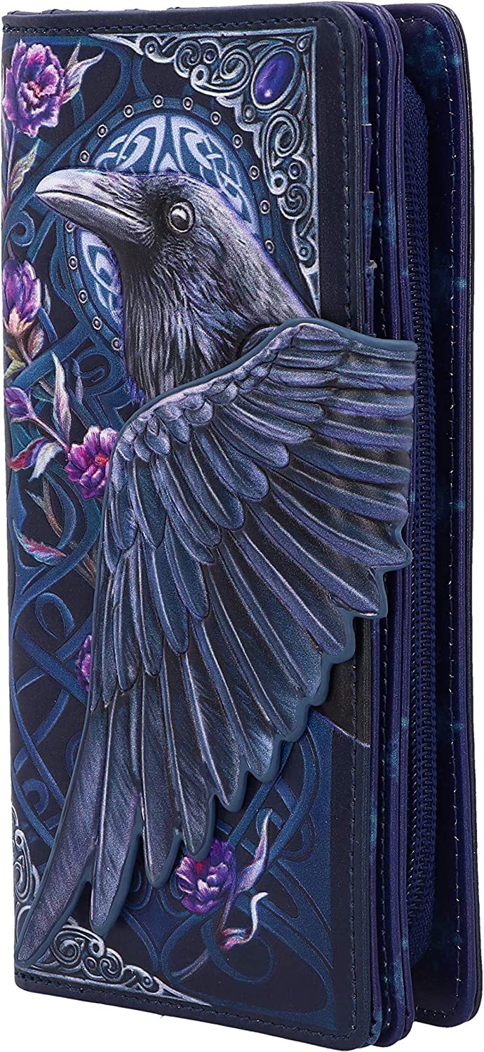 Nemesis Now Ravens Flight Black Wing Geldbörse mit Blumenprägung, Polyurethan,
