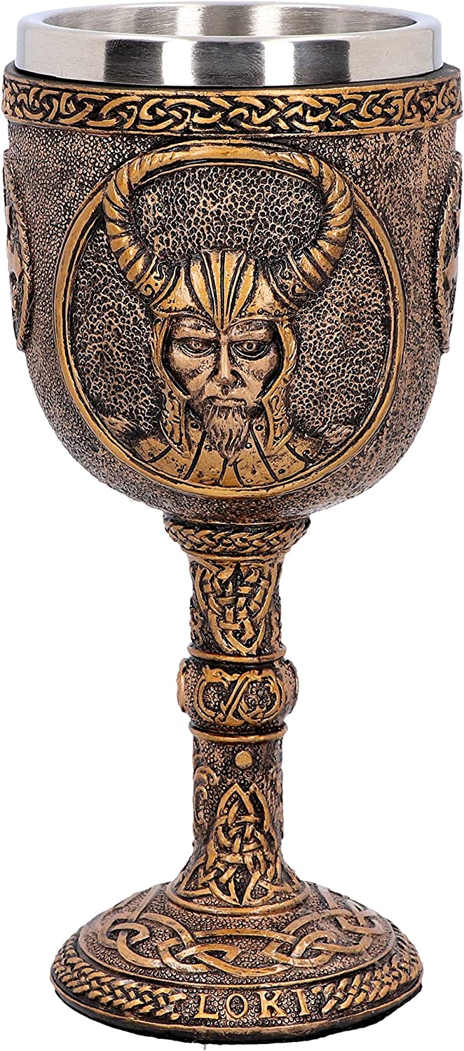 Nemesis Now D4718P9 Loki Kelch 17 cm, Harz m. Edelstahl