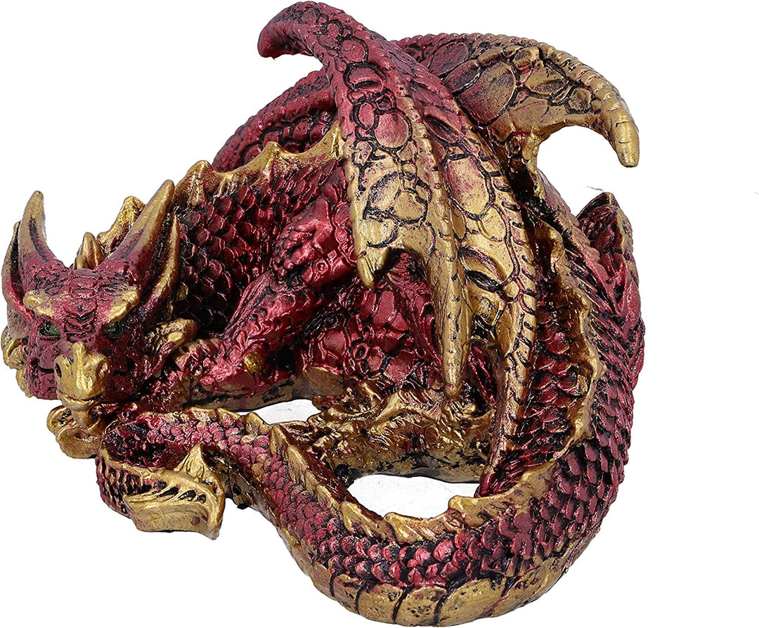 Nemesis Now Aaden Roter und Goldener ruhender Drache, 10,2 cm, U5289S0