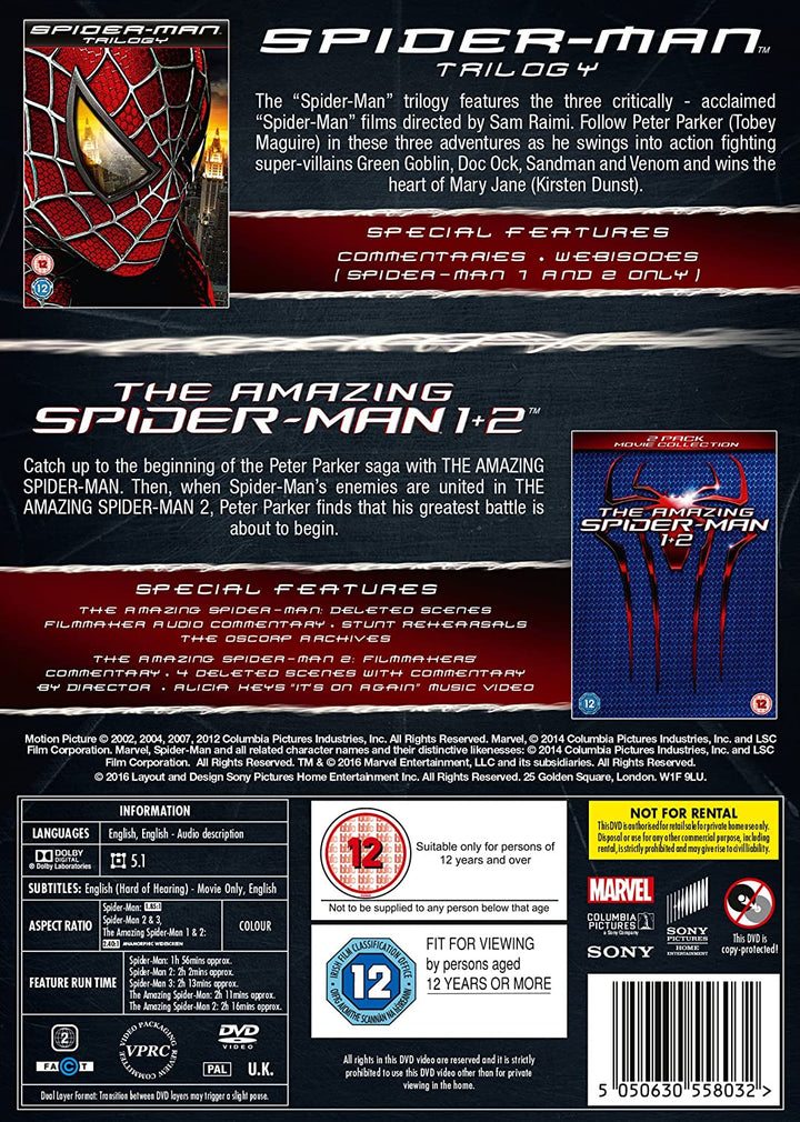 The Spider-Man Complete Five Film Collection - Action/Adventure [DVD]