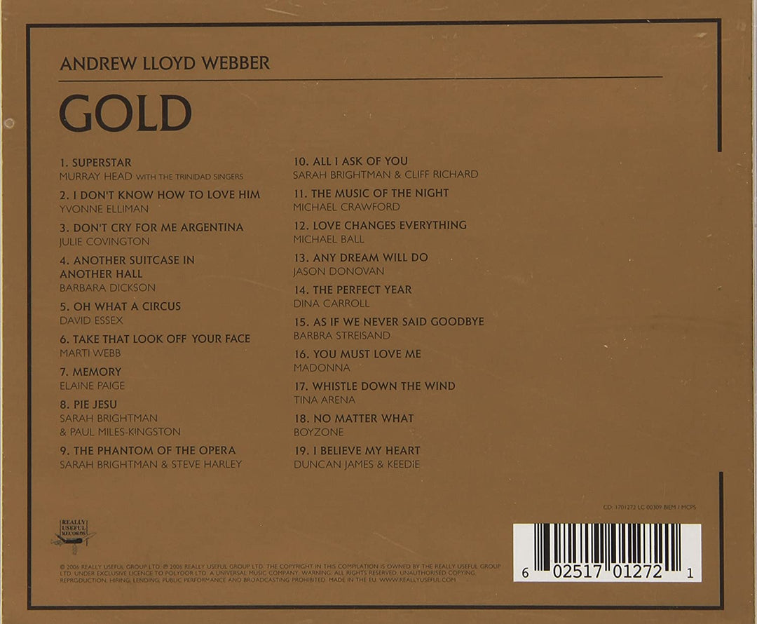 Andrew Lloyd Webber - Gold [Audio CD]