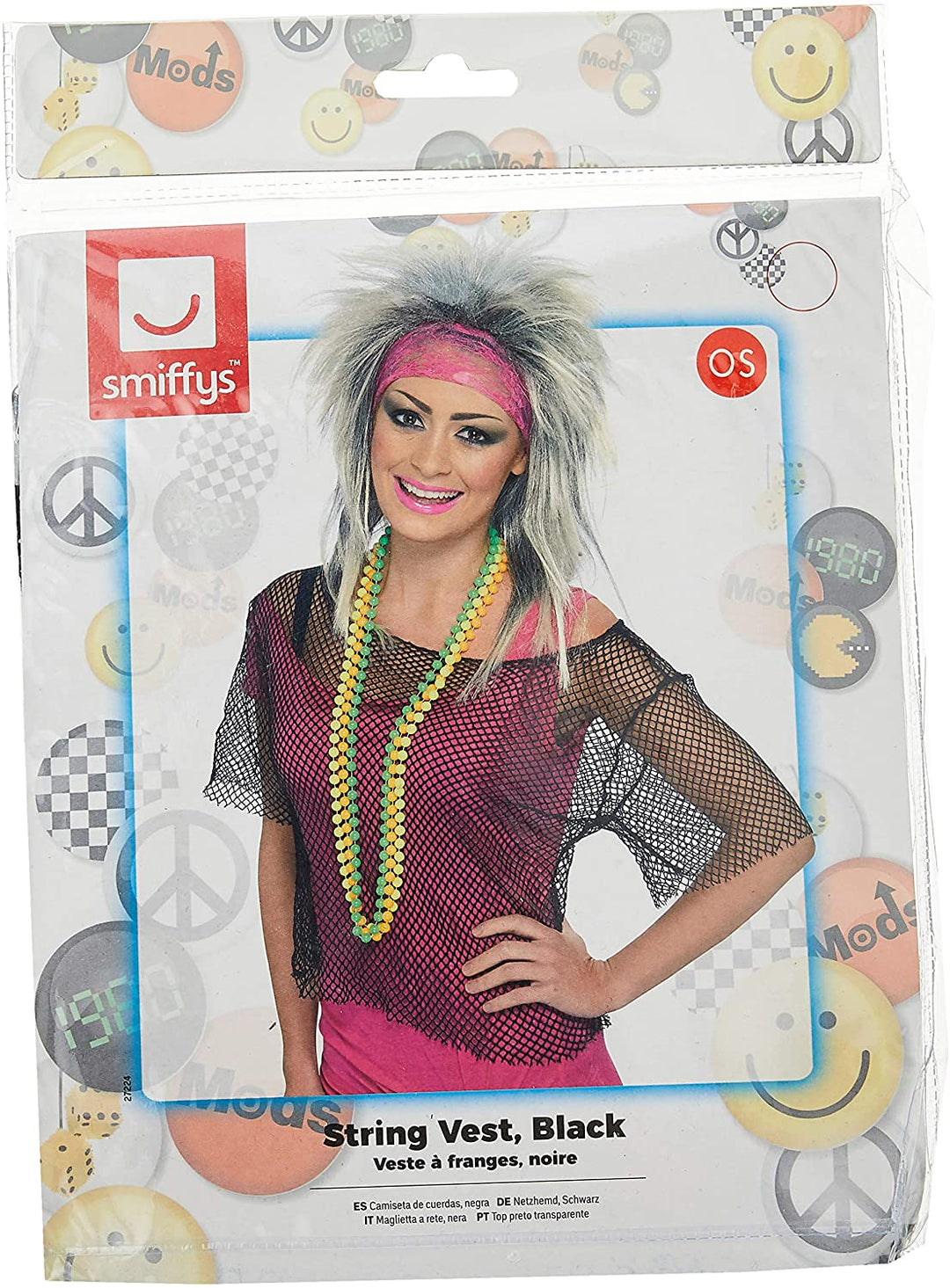 Smiffys Damen Mesh-Weste, Schwarz, Einheitsgröße, 27224 (US)