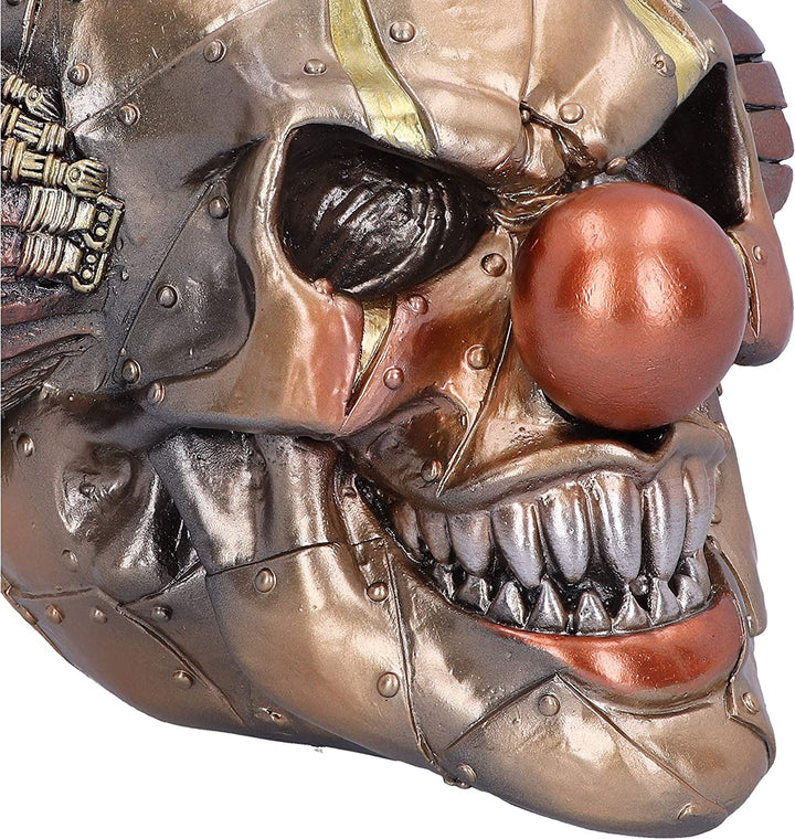 Nemesis Now Mechanischer Lach-Horror-Steampunk-Clown-Schädel-Ornament, Bronze, 1