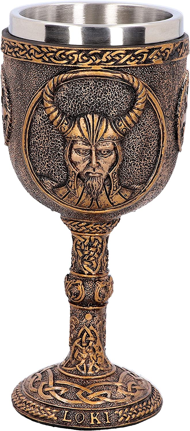 Nemesis Now D4718P9 Loki Kelch 17 cm, Harz m. Edelstahl