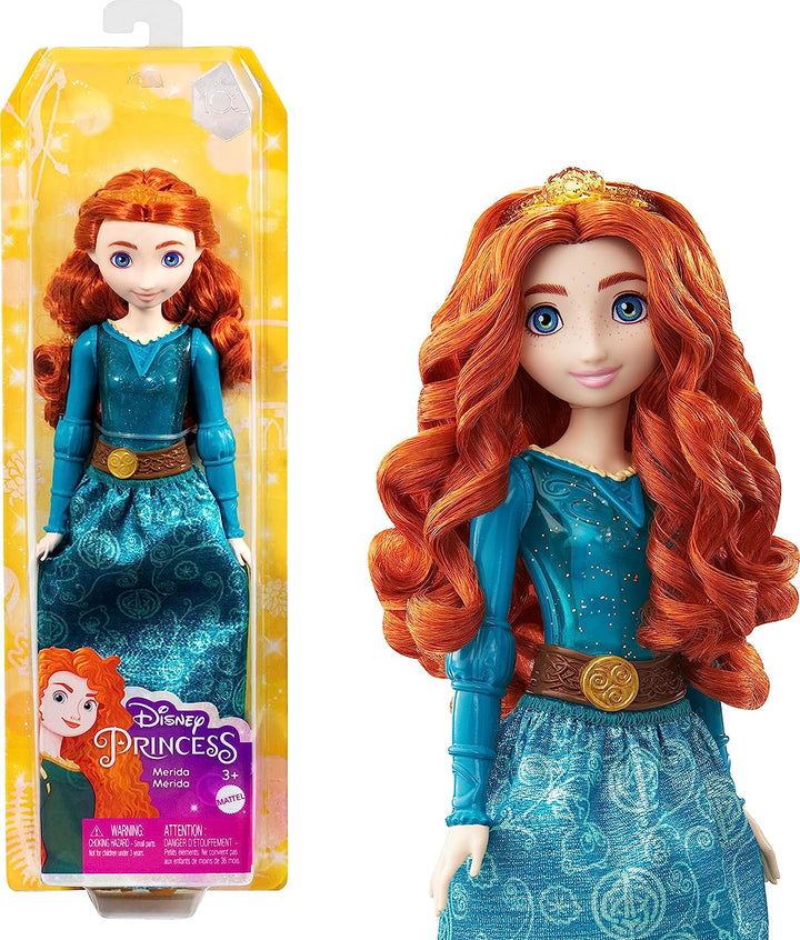 Disney Princess Toys, bewegliche Modepuppe Merida mit glitzernder Kleidung und Klimaanlage