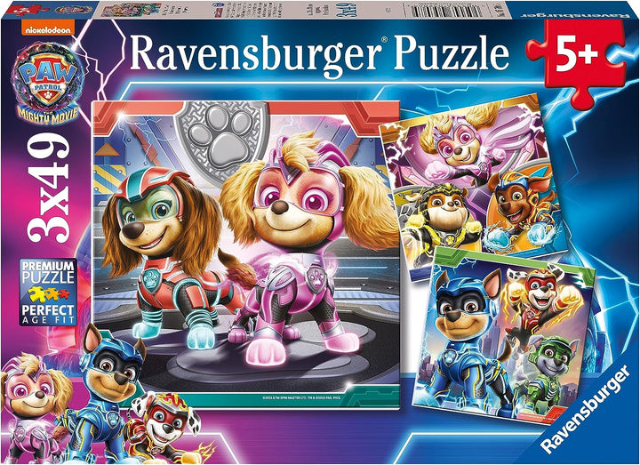 Paw Patrol Mighty Movie 3x 49 Piece Jigsaw Puzzle