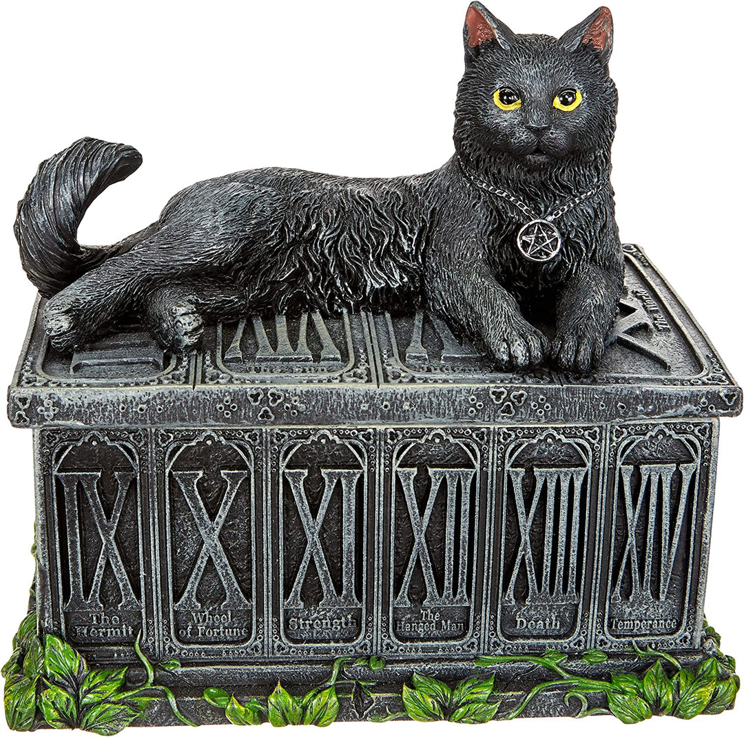 Nemesis Now B2808G6 Fortune's Watcher Tarot-Box, 17 cm, Schwarz, Kunstharz