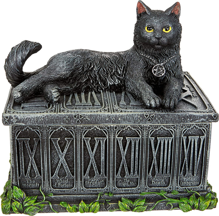 Nemesis Now B2808G6 Fortune's Watcher Tarot-Box, 17 cm, Schwarz, Kunstharz