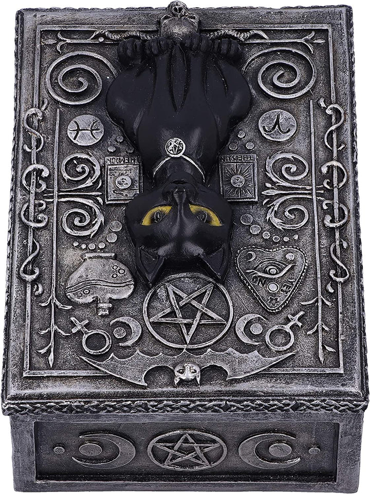 Nemesis Now Familiar Spell Black Cat Sigil Schmuckkästchen 13,7 cm, Silber