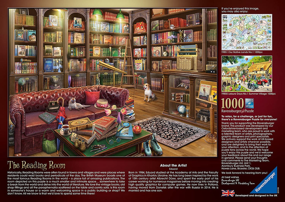 Ravensburger 19846 Der Lesesaal 1000 Teile